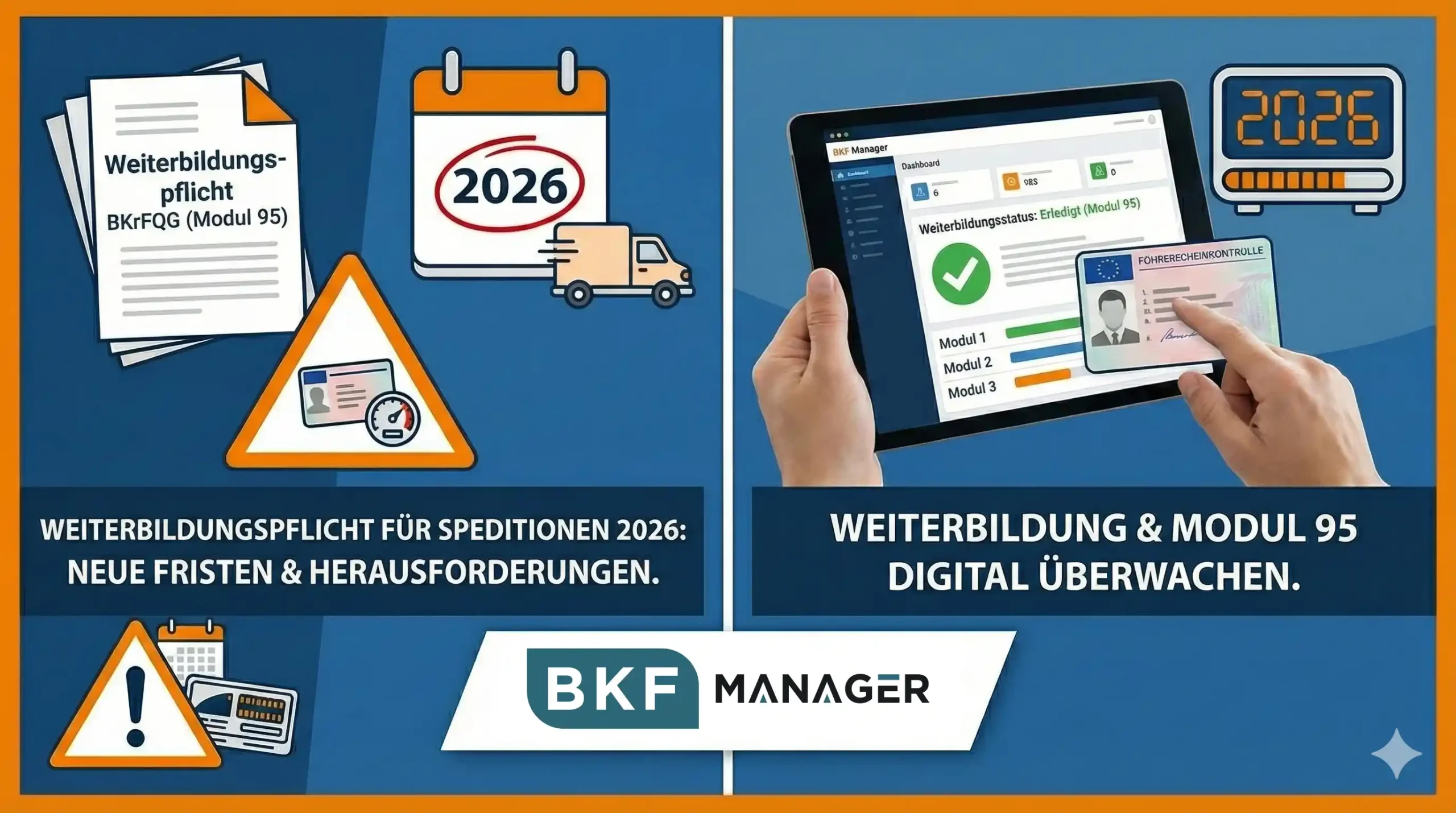 Disponent prüft Modul 95 Fristen und Berufskraftfahrerqualifikation am Computer