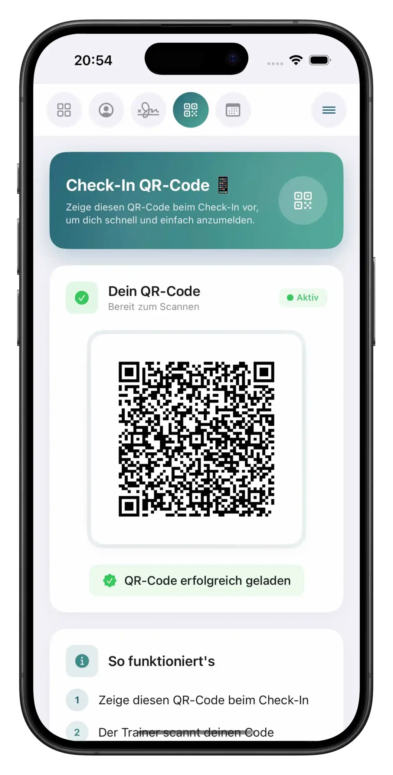 QR-Code Check-In in der BKF App
