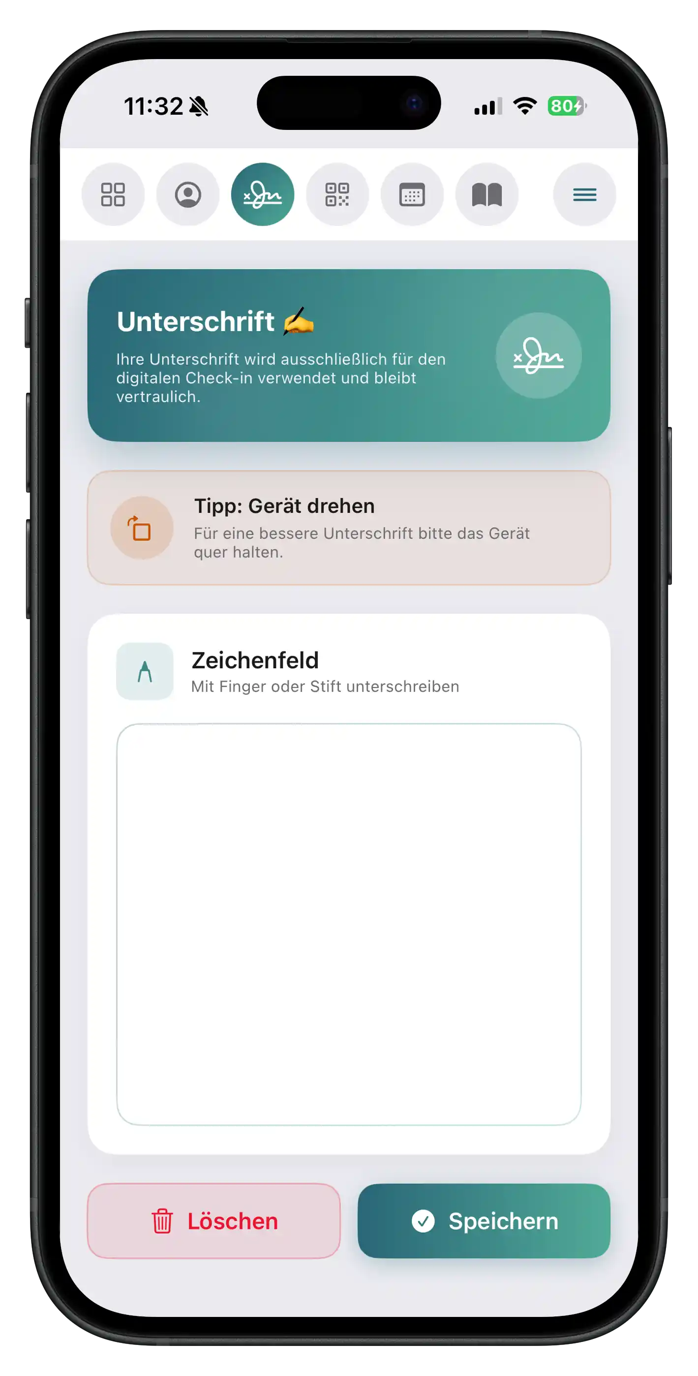 Digitale Unterschrift in der BKF App